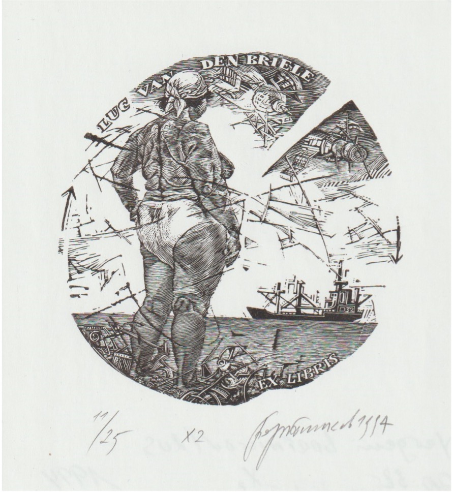 Houtgravure van Evgeniy Bortnikov (RUS) uit 1994